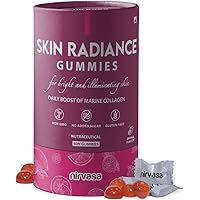 NN Skin Radiance Gummies (Orange Flavour) with Marine Collagen, Hyaluronic Acid & Vitamin C | Skin Collagen Booster for Radiant & Glowing Skin | Sugar-Free for Men & Women - 60 Gummies Set of 1
