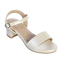 iGirlDress Girls Matte Strap Buckle Block Heel Dress Open-toe Sandals 9-5 Kids