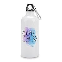 Travel Bottles 20oz Reusable Water Bottles God Is Everywhere Adventure Water Bottles With Carabiner Clip For Survival Customized Independence Day Gifts For Hikers Cyclists
