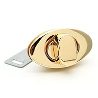 CRAFTMEMORE 1 1/2 Inches Oval Turn Lock Clasp Purse Closure Twist Lock Bag Making Accessories L94 (Gold)
