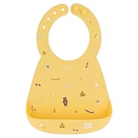 Bumkins Bibs, Silicone Pocket for Babies, Baby Bib for Girl or Boy, for 6-24 Months Up to Toddler, Essential Must Have for Eating, Feeding, Baby Led Weaning Supplies, Mess Saving, Camp Gear Green