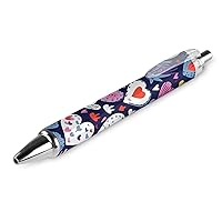 Heart Crush Flower Ballpoint Pens Black Ink Ball Point Pen Retractable Journaling Pen Work Pens for Men Women Office Supplies 1 PCS