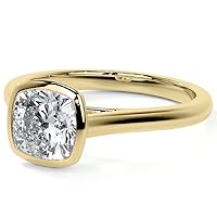 Engagement Ring 2.00 CT Moissanite Cushion Cut Pave Engagement Rings for Women 10k 14k 18k White Gold Rose Gold Yellow Gold Free Engraving