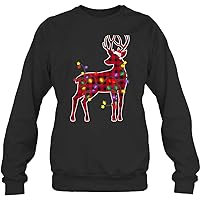 Red Plaid Buffalo Deer Christmas Pajamas Xmas Lights Gifts Tshirt