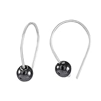 Silvesto India 6mm Round Handmade Jewelry Manufacturer 925 Sterling Silver Jaipur Rajasthan India Wire Earring
