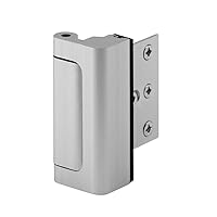 Prime-Line U 10827 Door Reinforcement Lock – Add Extra, High Security to your Home and Prevent Unauthorized Entry – 3 In. Stop, Aluminum Construction, Satin Nickel (Single Pack)
