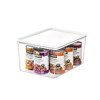 Rosanna Pansino x iDesign Recycled Plastic Kitchen Storage Bin with Lid, Clear Bin/Marshmallow Lid, 9