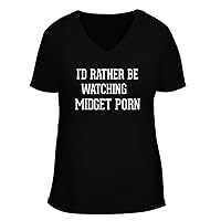 I'd Rather Be Watching MIDGET PORN - Women's Soft & Comfortable Deep V-Neck T-Shirt