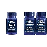 Super K Vitamin K1, K2 MK-7, MK-4, Vitamin C & Vitamin D3 5000 IU - Bone, Heart, Arterial, Immune & Cognitive Health - 3-Month Supply