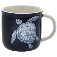 Boston International Coffee Mug Ceramic Tea Cup, 13 Ounces, Dark Sea Turtle