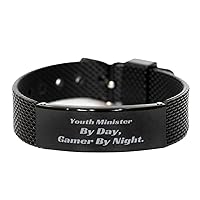 Youth Minister By Day, Gamer By Night. Youth Minister Black Shark Mesh Bracelet. The Best Gifts for Youth Minister. Friends Gift