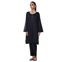 IMAGE Indian/Pakistani Black Pearl Button Kurta for Women