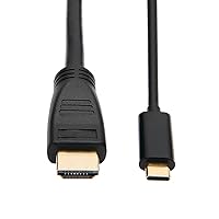 Tripp Lite USB C to HDMI Cable Adapter (M/Thunderbolt 3 HDMI Cable Adapter, Gen 1, Converter In Middle of Cable, 4K HDMI @ 60 Hz, 4: Black, 15 ft. (U444-015-H4K6BM)