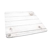 Grey and White Square fitted tablecloth, Wooden Planks Horizontal Lines Rustic Timber Soft Tone Oak Background, Elastic edge, Suitable for catering and kitchen, Fit for 35