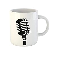 Coffee Mug Mic Retro Microphone Sign Mike Old Vintage Karaoke Broadcast 11 Oz Ceramic Tea Cup Mugs Best Gift Or Souvenir For Family Friends Coworkers