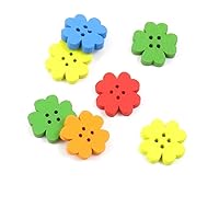 Price per 5 Pieces Sewing Sew On Buttons AD1 Mixed Flowers 4 Holes for clothes in bulk wood Supplies Handmade