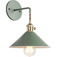 Battery Operated Wall sconces Set of 2, with Remote Control (Size : Green)