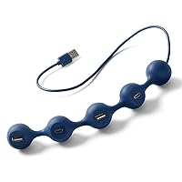 Lexon Peas Hub 2 - Multiport USB Hub with 2 x USB-A and 2 x USB-C Ports for Lightning-Fast Data Transfer and Multiple Device Charging - Dark Blue