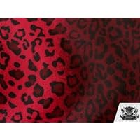 Velboa Faux/Fake Fur Leopard Black and RED Fabric by The Yard