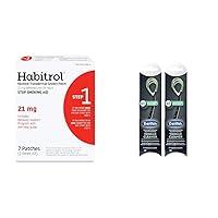 Habitrol Nicotine Transdermal System Patch | Stop Smoking Aid | Step 1 (21 mg) | 7 Patches (1 Week Kit) & DenTek Tongue Cleaner, Fresh Mint, Removes Bad Breath, 2 Pack