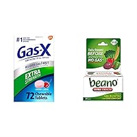 Gas Relief Chewable Tablets 72 Count & Gas Prevention Tablets 30 Count Bundle