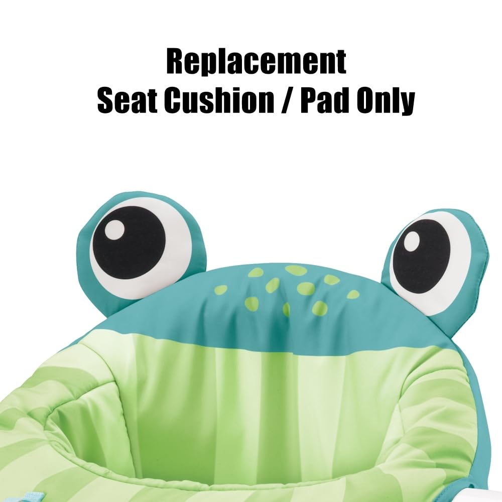 Replacement Part for Fisher-Price Sit-Me-Up Baby Floor Seat - FWY43 ~ Replacement Seat Cushion/Pad ~ Green and White Frog Print Chevron Pattern
