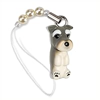 Pet Lovers Hand-Made Dog Beads Cell Phone Strap Schnauzer