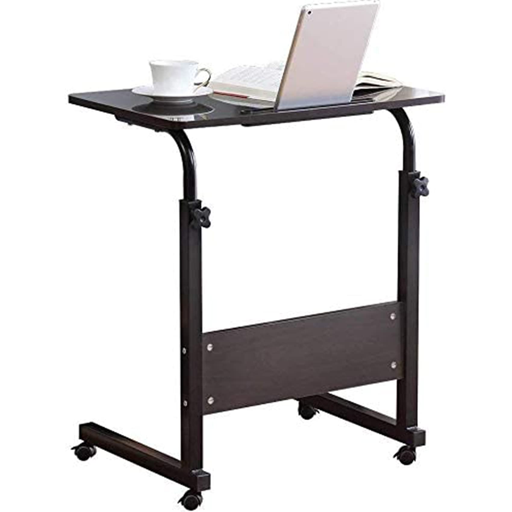 Standing Desk Adjustable Laptop Desk with Tablet iPad Slot Portable Desk for Laptop with Wheels Mobile Workstation Stand up Desks for Home Office (...