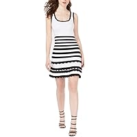 GUESS Womens Antoinette Striped Sweater Dress, White, X-Small