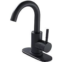 Modern Single Handle Wet Bar Sink Faucet,Single Hole Bathroom Kitchen Faucet,Rv Small Bathroom Sink Faucet,Bar Vanity Faucet,Stainless Steel/Matte Black