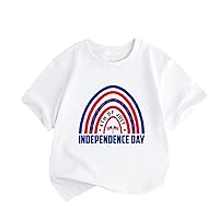 Girls Canopy Top Girls Short Sleeve Independence Day Letter Prints T Shirt Tops Shirt Kids Long Sleeve