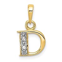 14k Gold Polished .01ct Diamond Letter Name Personalized Monogram Initial Pendant Necklace Jewelry for Women in White Gold Yellow Gold Choice of Initials and Variety of Options