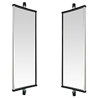 West Coast Mirror Manual 16x6 Aluminum Set Compatible with Commercial Heavy Duty Truck