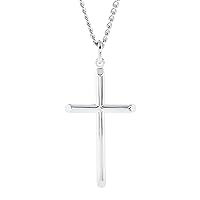 Amazon Essentials Mens Solid Tubular Cross Pendant Necklace, 24