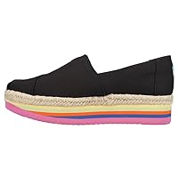 TOMS Womens Alpargata Rope High Platform Slip On Flats Casual - Black