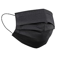 100 Pack Disposable Face Masks, 3 Layer Filter Protection Black Disposable Face Masks