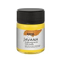 91912 - Javana Fabric Paint for Light Fabrics, 50 ml Glass in Golden Yellow, Smooth Water-Based Colour with Creamy Character, Penetrates Deep Fibre, Washable After Fixation