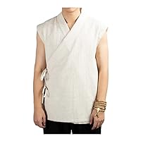 Sleeveless Tang Suit Jacket Traditional Chinese Hanfu Style for Men
