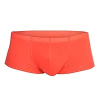 Men's Stretch Thin Panties Soft Cotton Boxers Solid Breathable Underpants Low Rise Underwear Cozy Trunks Boxer Briefs