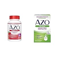 AZO Cranberry Pro Urinary Tract Health Supplement 600mg PACRAN, 1 Serving = More Than 1 Glass of Cranberry Juice 100 CT + Urinary Tract Infection (UTI) Test Strips, Accurate Results in 2 Minutes, 3 CT