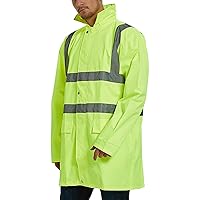 Safety Rain Jacket ANSI Waterproof Lightweight Reflective Wind Breaker Reflective Workwear