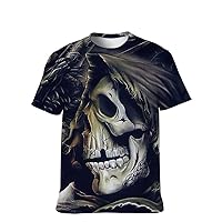 Mens Cool-Funny T-Shirt Graphic-Tees Novelty-Vintage Short-Sleeve Jiuce Hip-Hop: Crazy Skulls Fashion Special Birthday Gift