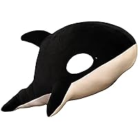 Nice Huggable Big Killer Whale Doll Pillow Orcinus orca Black and White Whale Plush Toy Doll Shark Kids Boys Soft Toy (Black,95cm/37.4 inch)
