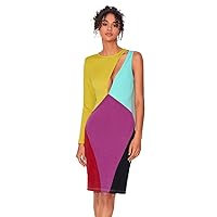 Cut Out Front Colorblock Bodycon Dress