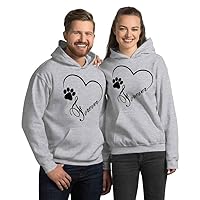 Paw Print Heart with Forever Graphic Hoodie White Sweatshirt