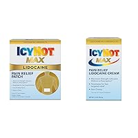 Icy Hot Max Strength Lidocaine Pain Relief Patch (5 Count) and Cream with Lidocaine Plus Menthol, 2.7 Ounces
