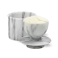 Norpro Marble Butter Keeper,Off-White