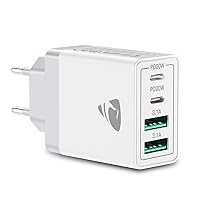 Aioneus USB C Charger, 4 Ports Multiple Charger with USB-C and USB-A, 40 W Fast Charger PD 3.0 Power Adapter USB Power Supply for iPhone 15 14 Pro Max 13 12 11 SE 2020 XS XR 8 7, Samsung, Mobile