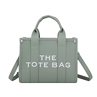 NEGBIU Tote Bags for Women, Leather Mini Tote Bag with Zipper, Shoulder/Crossbody/Handbag(11 * 8.26 * 4.3 in) (Matcha Green)