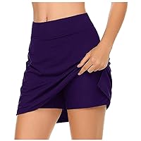 Wrap Skirt Renaissance Athletic Skirts for Women Lightweight Tennis Skirt Running Yoga Skorts Ladies Golf Skirts High Waist Active Skirt Tennis Skirts for Women Purple